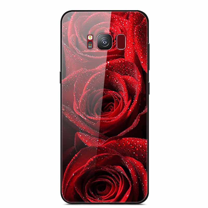 Glass Back Cover For Samsung Galaxy S8 Plus Case S 8 Plus Hard Tempered Glass Case For Samsung S8 Plus Phone Case Soft Bumper