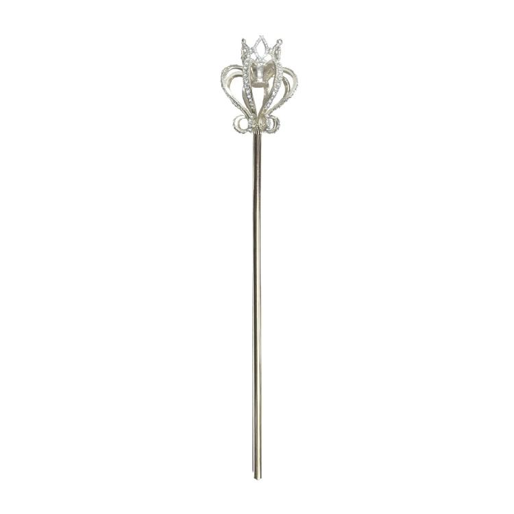 Enchanting Cosplay Jeweled Walking Stick with Pearls Accents Embedded Metal Roleplay Wand Ideal for Costume Parties Gift
