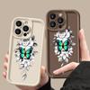 Coque Antichoc à Motif Floral Papillon Pour iPhone 16 Pro Max 15 Plus 14 Pro 13 12 11 XS XR 8 7 TPU Souple Mat Silicone Coque de Téléphone
