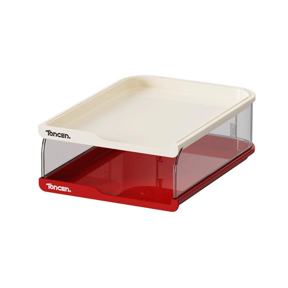 

Simple Style PP Desktop File Storage Rack Multifunctional Stackable File Shelf Sturdy A4 Size Storage Box Office