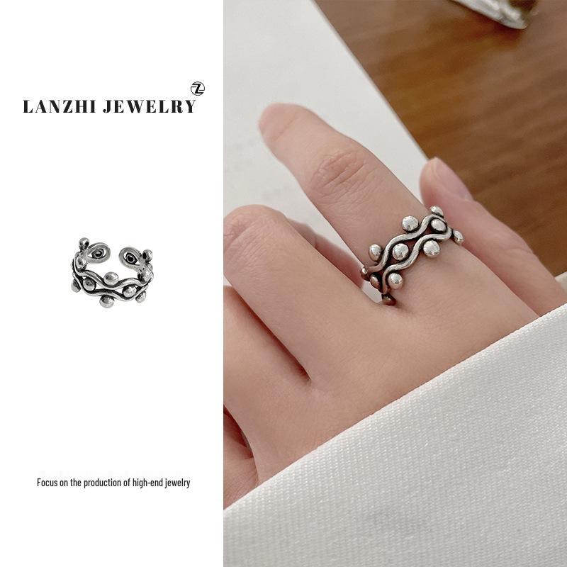 Lan Zhi 925 Sterling Silver Unisex Retro Open Index Finger Ring