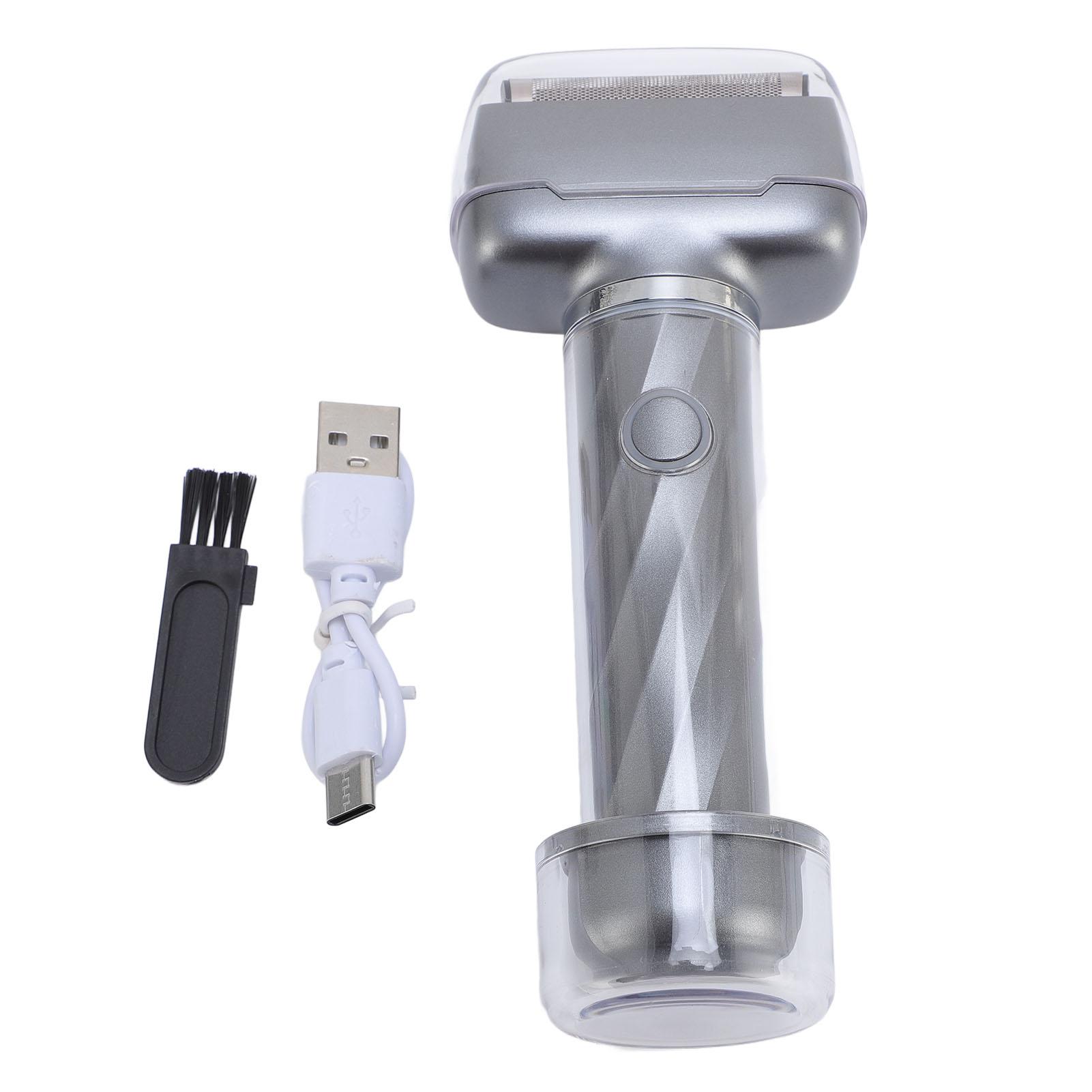 

Электрический триммер с возвратно-поступательной головкой в форме молотка, портативная моющаяся машинка для стрижки бороды, миниатюрная электрическая серый