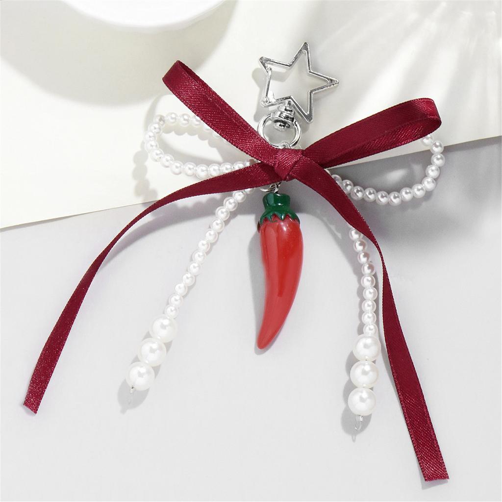 Pearl Bows Bag Charm Pendant Aesthetic Purse Charms Aesthetic Keychains Keyring for Women Backpack Purse Handbag Decors