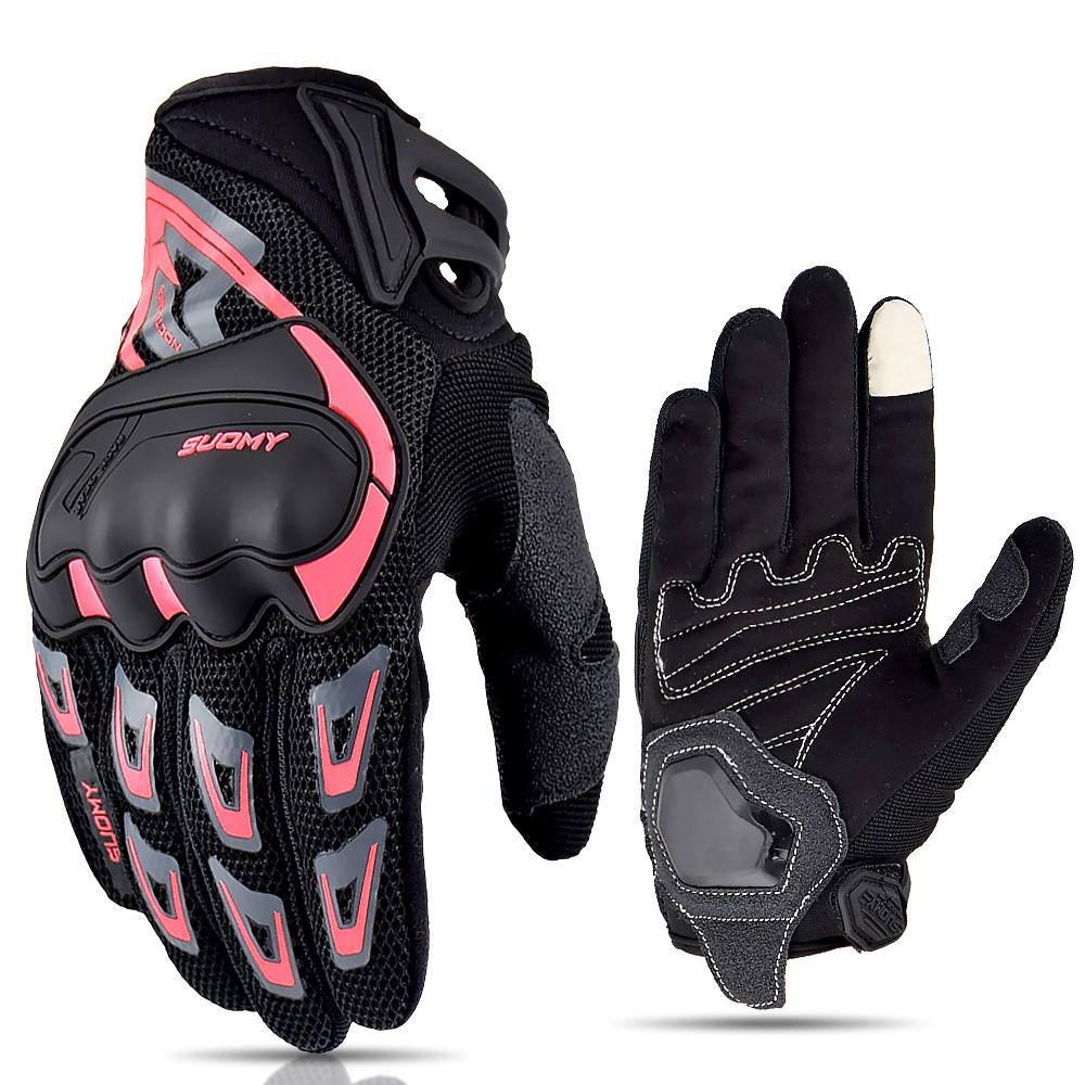 Suomy Motorcycle Gloves Men Summer Breathable Touch Screen Moto Biker Guantes Motobike Riding Protective Gear Fit Women Pink