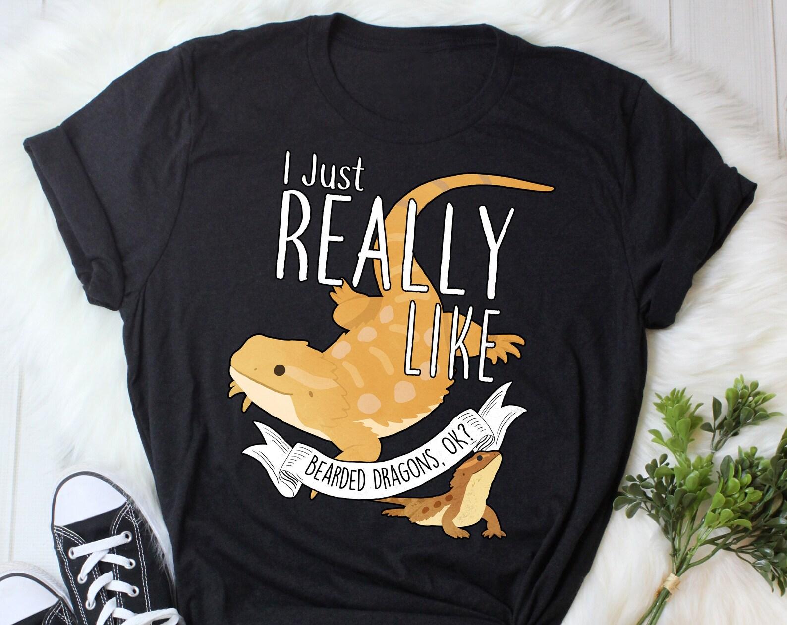 Bearded Dragon Shirt, ,  Tshirt, Pet Reptile Lover Gift, Funny Lizard T-Shirt, Cute Bearded Dragon Tee, I Just Really Like Beardies 100