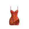 2025 Cross-border Sexy Lace Slip Dress: Waist-cinching Retro Floral Print, Backless, Hip-hugging, Ruffled Design.