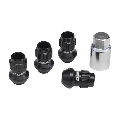 RAYS 17HEX Racing Radsicherungssatz M12 x 1.25 BK (Schwarz) 35mm (Mittlerer Typ) 74130000253BK