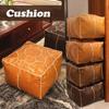 Marokkanische quadratische PU-Kunstleder Hockerbezüge Ungefüllte bestickte Pouf-Kissenbezüge Schlafzimmer Dekoration Futon-Stuhlbezug Handwerk