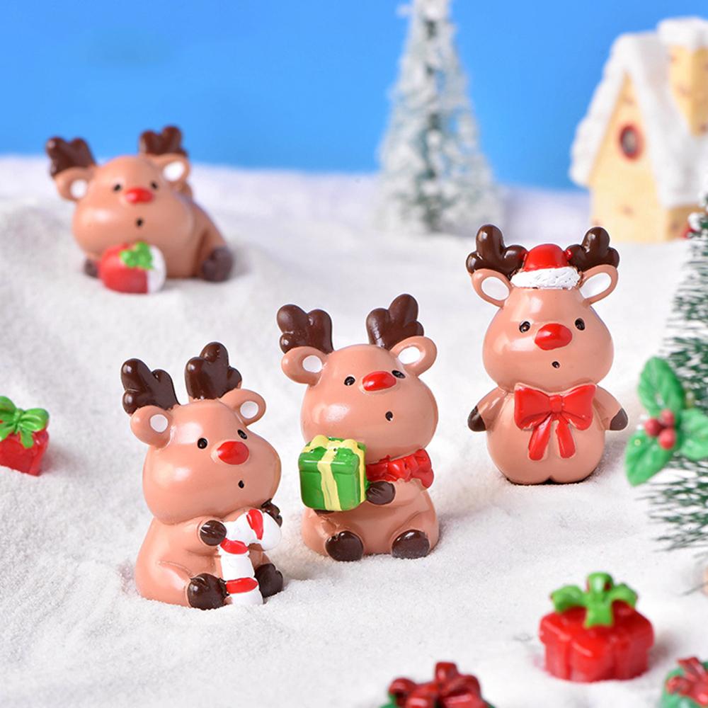 Supplies Desktop Ornament Micro Landscape Mini Deer Figurines Miniature Snow Scene Resin Elk Toys