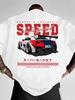 Men Summer Racing-themed T-shirt Featuring Car Patterns Made Breathable Fabric A Street Style Design Men's and Women's T Shirt