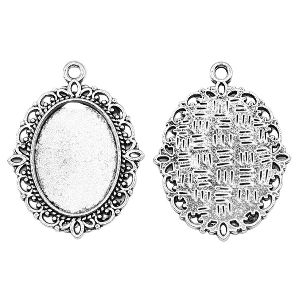10pcs Fit 13x18mm Oval Glass Cabochon DIY Oval Cameo Cabochon Pendant Base Setting For DIY Jewelry Making