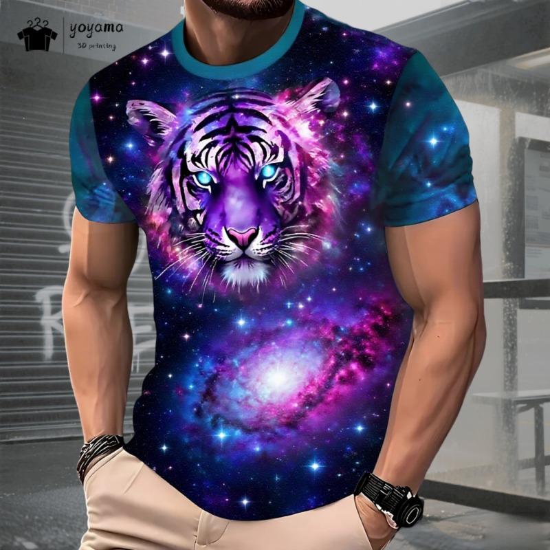 Summer Men s T-Shirt Cool Eagle 3D Flame Eagle Print Street Hip Hop Men Short Sleeved Fashion Trend Men Top Casual Men Clothing S
