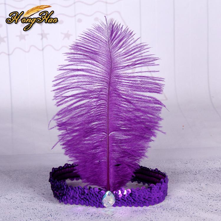 

Детская красочная повязка на голову с перьями и пайетками для индийских представлений