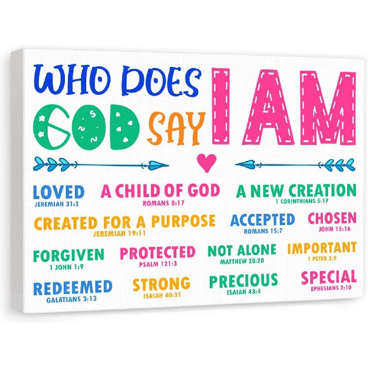 Christian Scripture Wall Art For Kids,The Lord Is With Me Psalm 118:6 pirational Bible Verse Canvas Framed Paintings Posters For Nursery Sunday