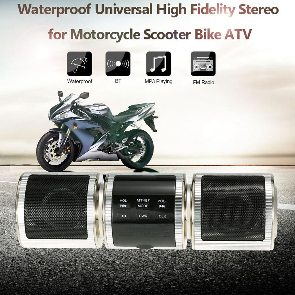 Motorrad   Lautsprecher Kabellos IP54 Wasserdicht  12V Lenker Montiert   Soundsystem