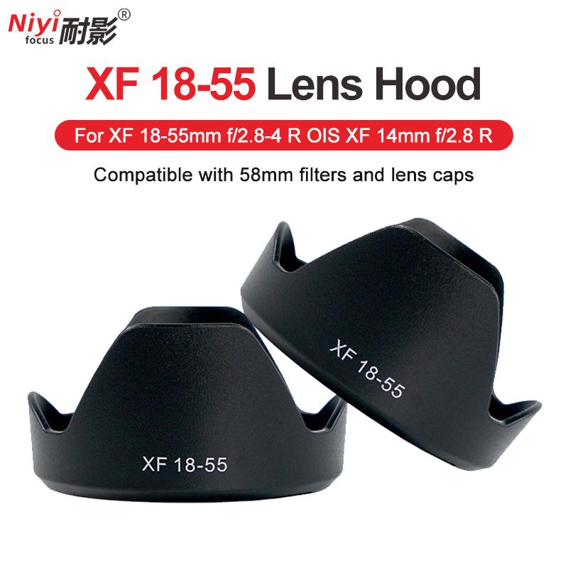 

1cps XF 18-55 Camera Lens Hood Light Shadow Hood for Fuji XF 18-55mm f/2.8-4 R OIS XF 14mm f/2.8 R Plastic Rotate install XF 18-55