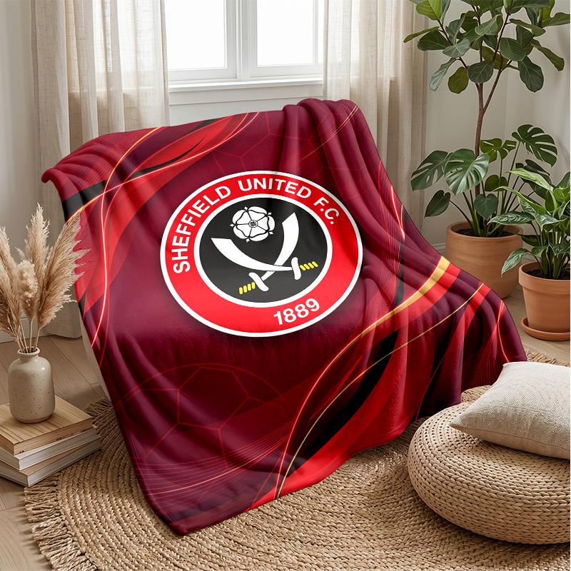 Coperta in Flanella con Stampa Sheffield United Football, Coperta Morbida Calda Leggera per Divano Letto Campeggio