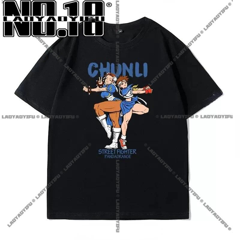 Street Fighter Chun Li Print T-Shirt Fashion Street Style Unisex Women Funny Tshirt Short Sleeve Summer Tops Harajuku Streetwear