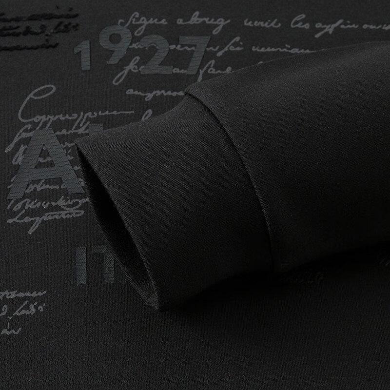 G.TENNA Men's Flocked Print Crewneck Sweatshirt D-HJ0229