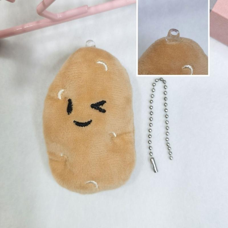 Cute Stuffed Potato Badge Pin Cartoon Potatoes Brooch Pendant Bag Charm Plush Key Chain Decorations Badge Accessory