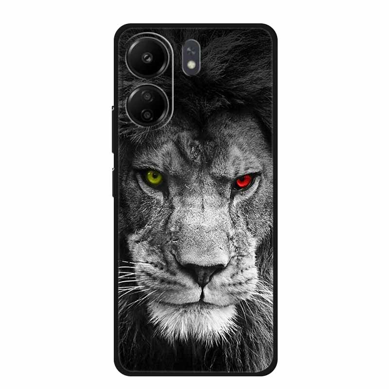 Phone Cases for Redmi 13C 13R Soft Silicone TPU Cover for Xiaomi Redmi13 C R Animal Wolf Funda Vividly Lion Tiger Capa 13 C R