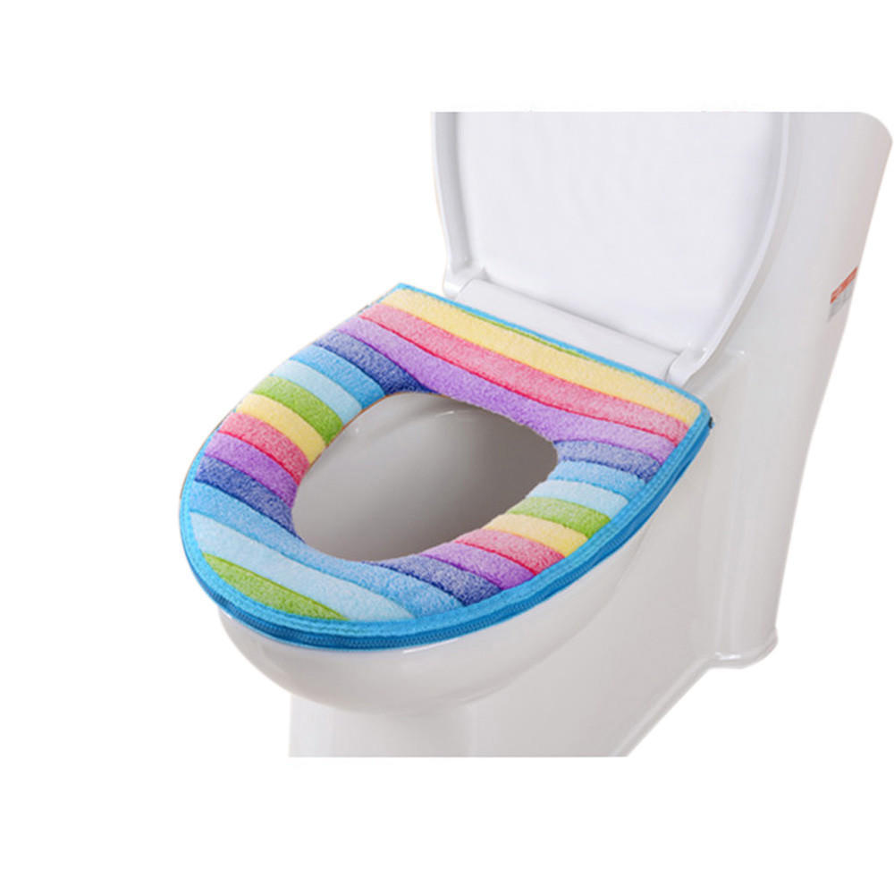 Buy Bathroom Toilet Seat Washable Soft Warmer Mat Cover Pad Cushion at