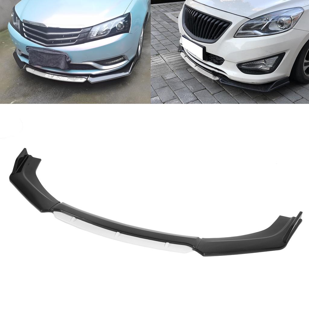 Front Bumper Lip Spoiler Splitter Kit Aerodynamic Part for Auto Car Modification(Glossy Black White )