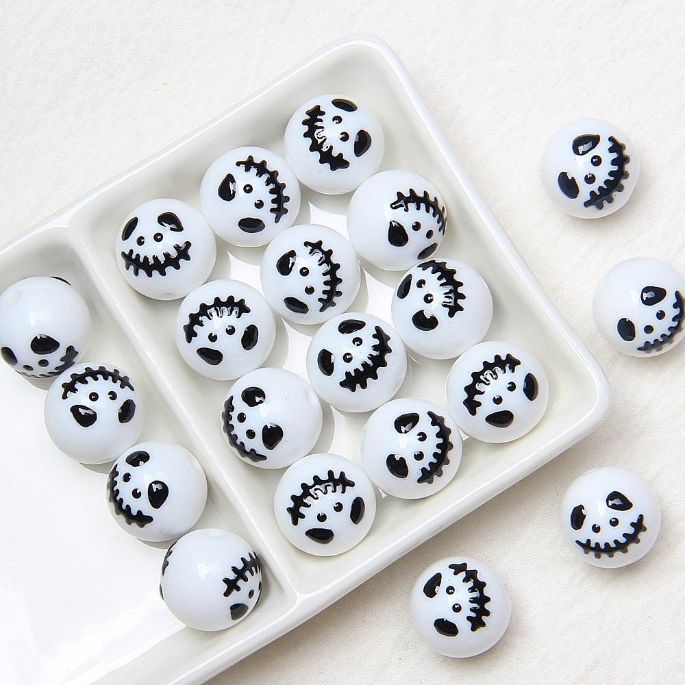 10 Stück Acryl Halloween DIY Schmuckperlen Cartoon Handgezeichnete Acrylperlen Schmuckherstellung