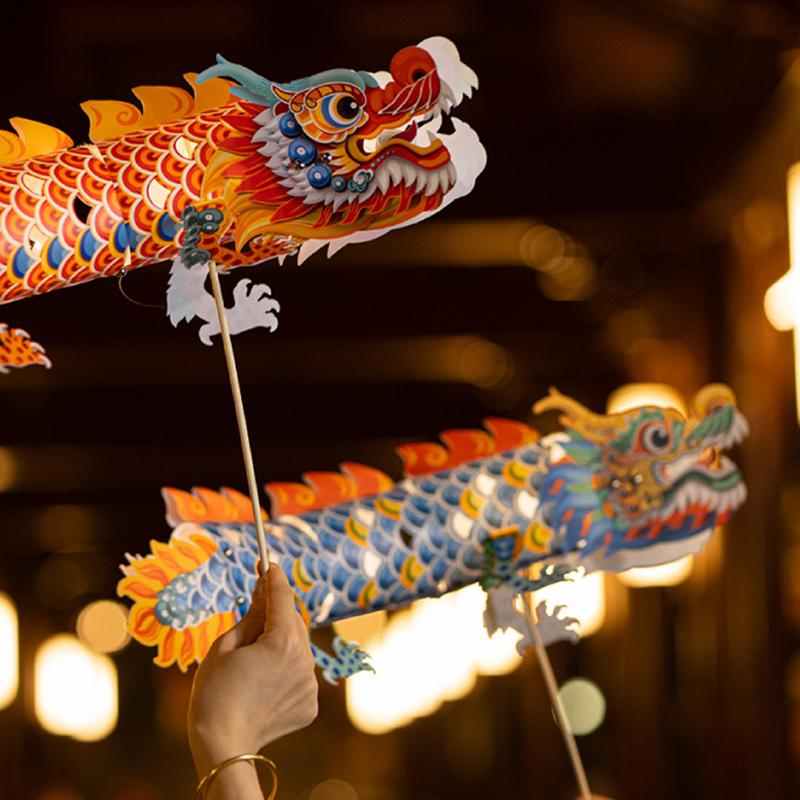 

Праздник драконьих лодок Лев и дракон Фонарь ручной работы Материалы для производства своими руками Портативная светящаяся драконья лодка Детский тра