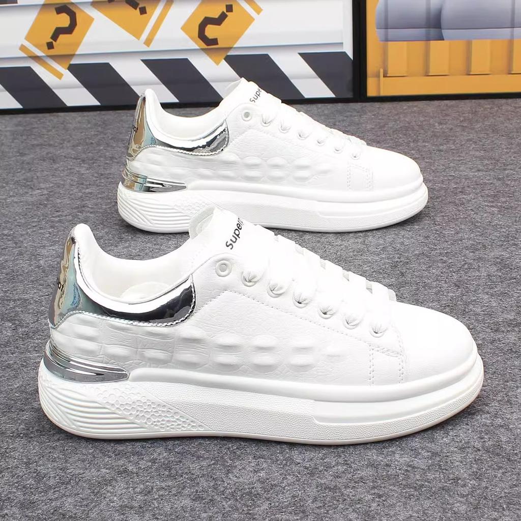 Fashion 2024 Spring New White Shoes Men's Trendy Thick-soled Couple Shoes Men's Light Sports Casual Shoes Tennis Shoes