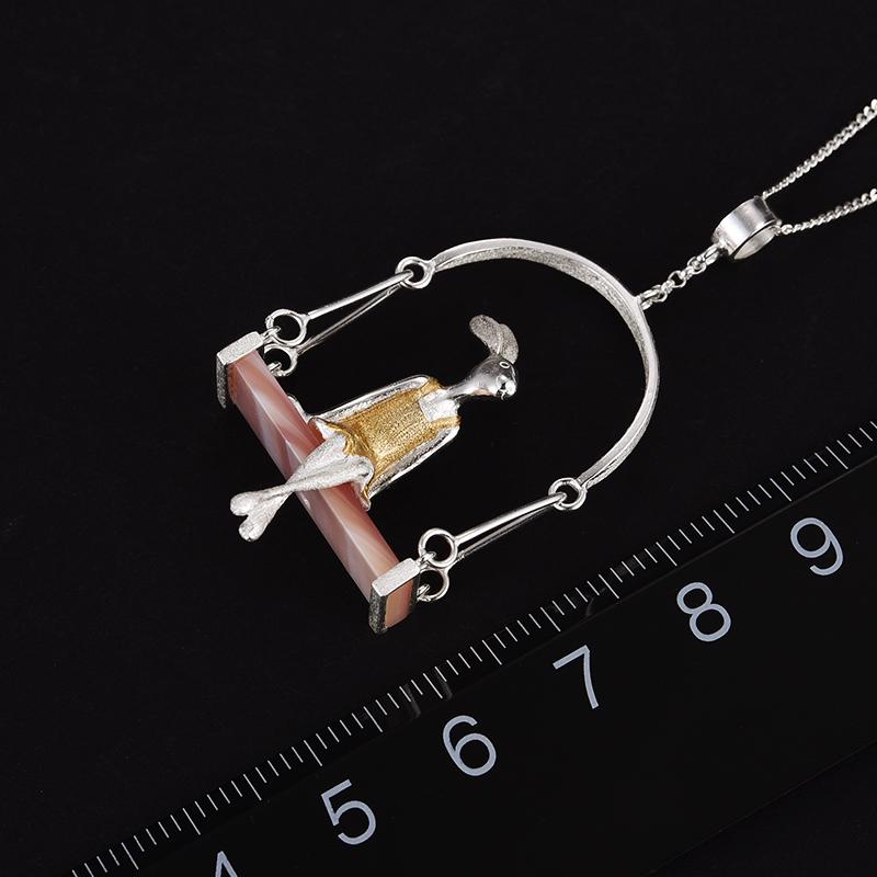 Sterling Silver Natural Mother of Pearl Handmade Fine Jewelry Miss Rabbit Pendan Sterling Silver Natural Mother of Pearl Handmade Fine Jewelry Miss Rabbit Pendan