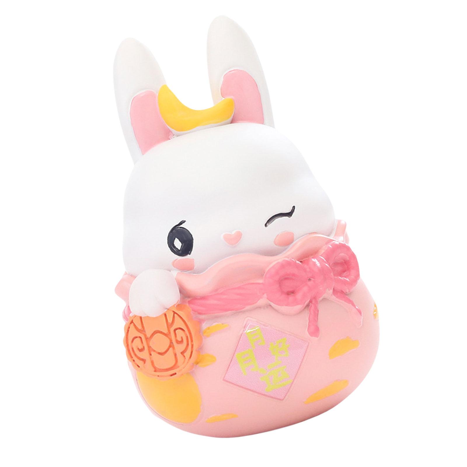 

Multicolor Miniature Resin Bunny Rabbits Figures for Desktop and Terrarium Decoration C