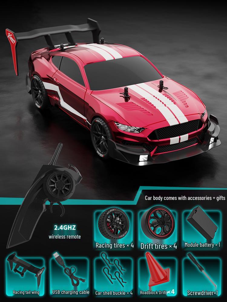 1:14 Scale RC High-Speed Drift GTR Sports Car - 4WD, Lights, Remote Controlled Racing Toy for Boys