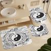 Cool Black and White Dragon and Tiger 4 Pieces Shower Curtain Set,Metaphysical Sky Dragon and Tiger Yin Yang Non-Slip Rugs Toilet Lid Cover Bath Mat