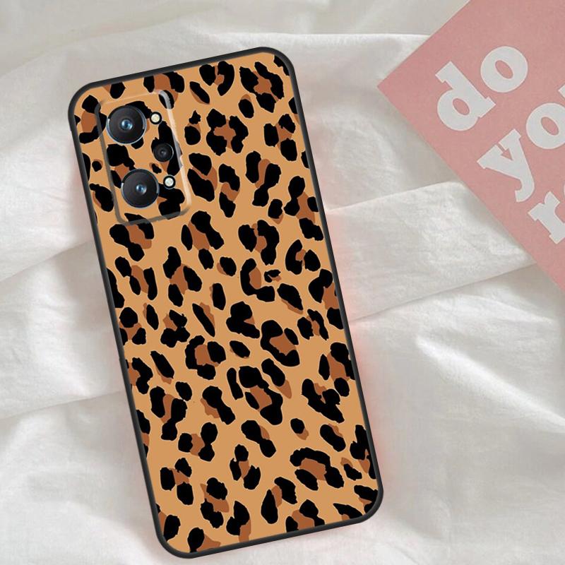 Tan Leopard Case For Realme GT7 Pro GT6 C75 C65 C67 C61 C53 C55 C51 C35 C63 C71 15 11 12 13 14 Pro Plus