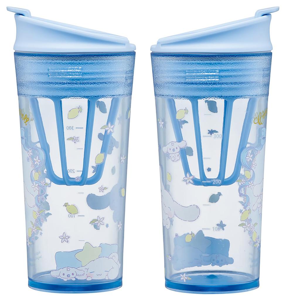 Skater Tumbler with with Flap and Memory Sanrio Cinnamoroll Plush Hug Shaker, 420ml, Stick, PTBFS4-A