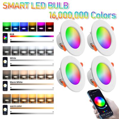 1-6 יחידות תאורת LED שקועה Tuya Smart Wifi תאורת תקרה ניתנת לעמעום RGB+CW+WW מנורת ספוט 85-265V שליטה קולית עם Alexa Google Home