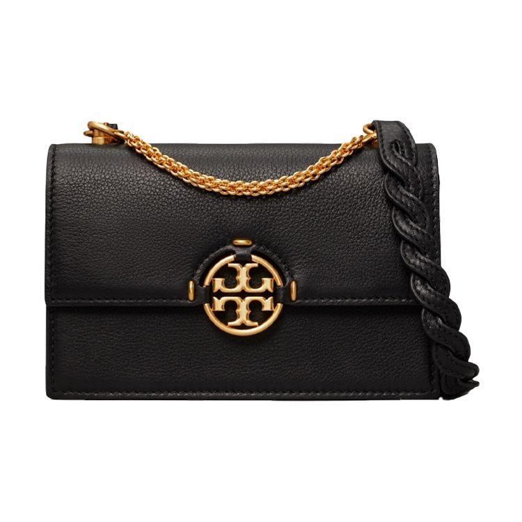 Tory Burch Miller Iconic Double T Logo Chain Shoulder Bag Mini Women Handbags Black 80532-001
