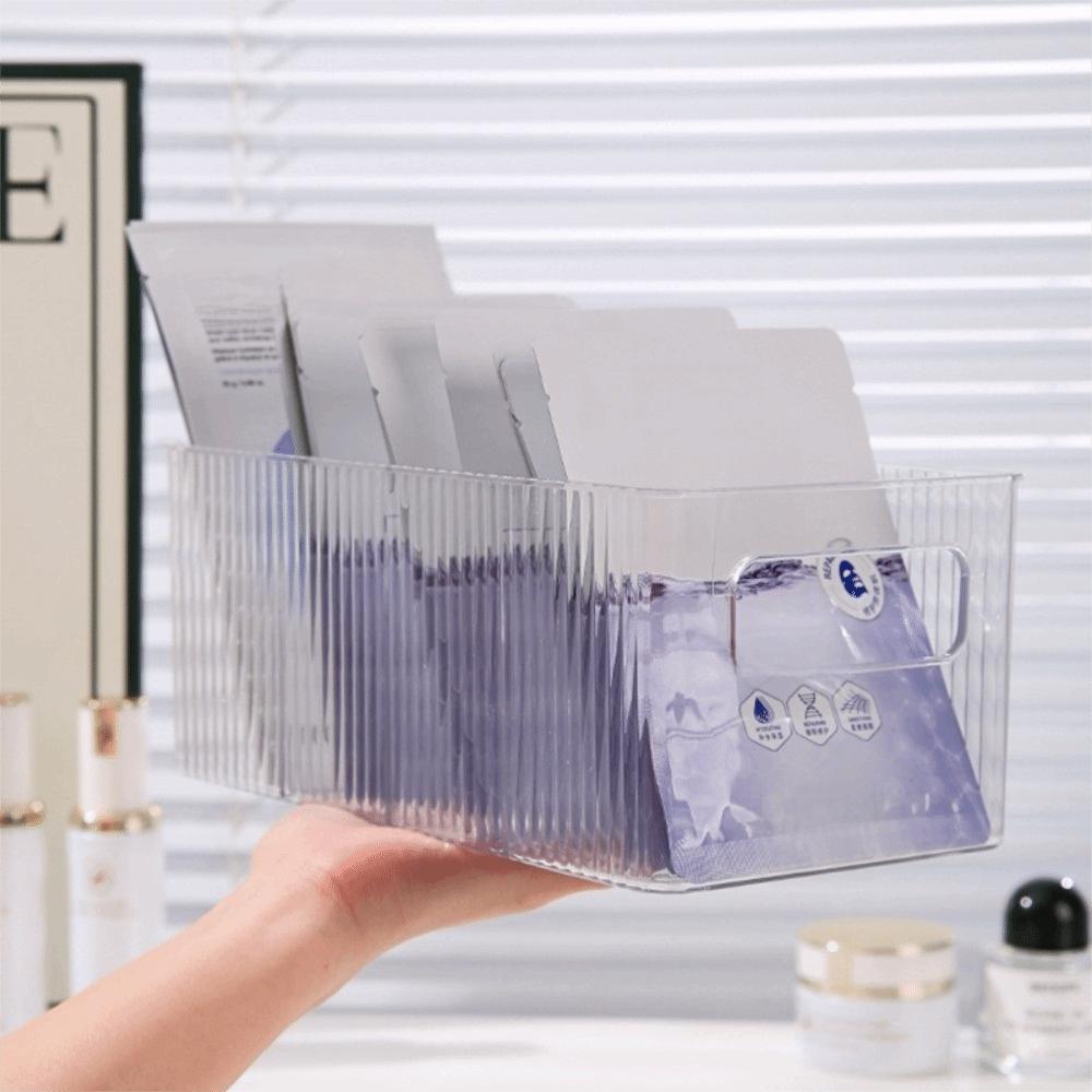 Acrylic Cosmetic Storage Box Large Capacity Portable Desktop Skincare Basket Transparent Display Case Desk Rack Accessory