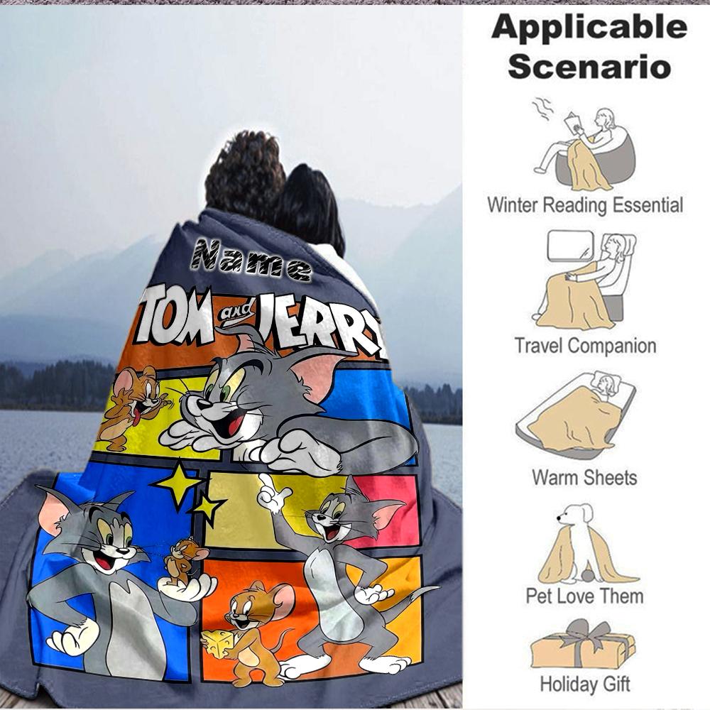 Custom 1pc Cartoon Characters Adventure Blanket, Soft And Comfortable Blanket, Casual Warm, Camping Travel Blanket, Birthday Gift Q913180