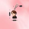 7pcs BTS Cool Black Outfit Anime Cartoon Acrylic Keychain, Bangtan Boys Cartoon Figure Keyring, Kpop Idol Bag Pendant for ARMY Fans