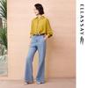 ELLASSAY Women's Retro Washed High-Waist Flare Jeans