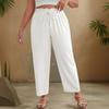 Pantaloni da Donna a Gamba Larga con Elastico in Vita e Coulisse, Vestibilità Larga, Leggeri, Casual, con Tasche per l'Uso Quotidiano