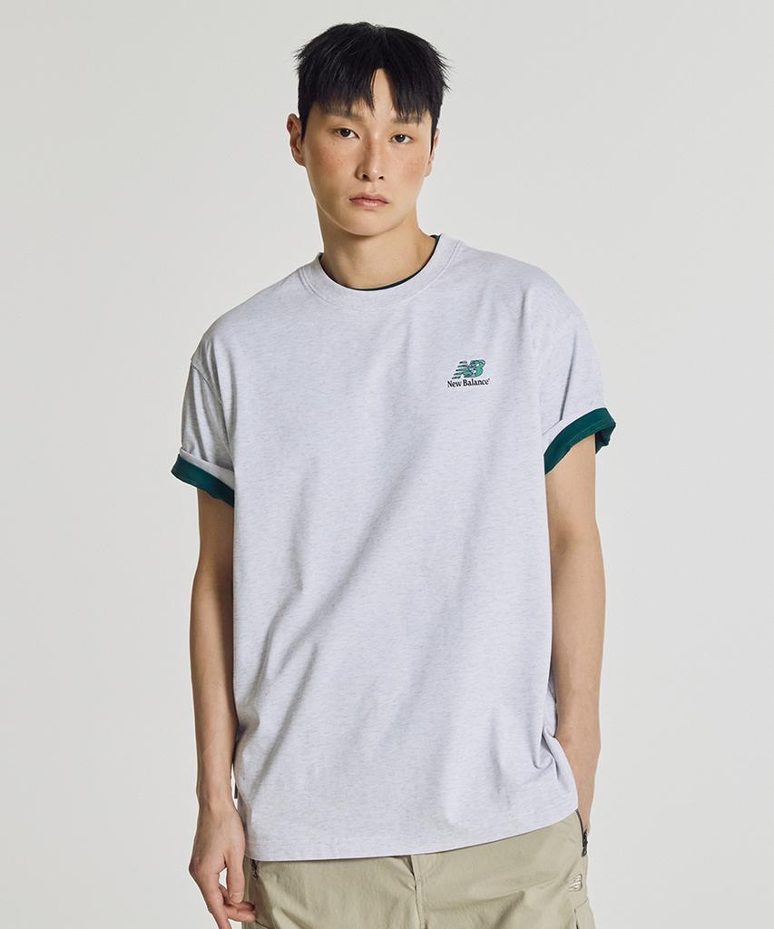 Nyuballanseu Nbneg21513 / Uni Nb Friends Earth Graphic Short Sleeve T-Shirt (Light Gray)