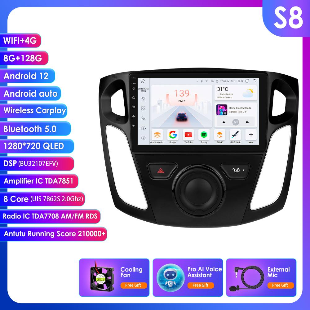 

Hizpo 9 Интеллектуальный экран 2din Android Автомагнитола Мультимедийный видеоплеер для Ford Focus 3 MK 3 2011 - 2019 GPS Интеллектуальный Carplay Auto 4G WIFI S8 8Core 8G 128G AI