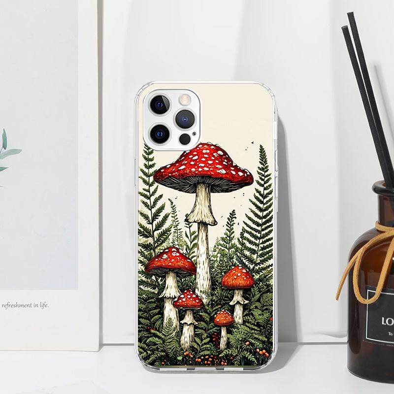 Colorful Mushroom Phone Case For Iphone 17 Air 16 15 Plus 16E 14 Pro Max 13 Mini 12 11 7 8 SE Fundas Soft Back Cover 17 Air 16 1