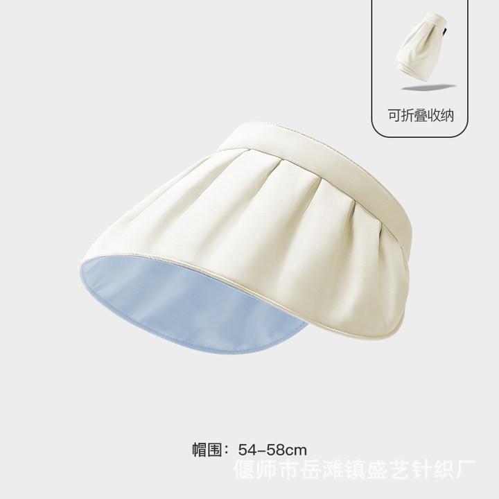 Sunscreen Hat Women's Summer Sunshade UV Protection Shell Headband Empty Top Face Cover Big Eaves Cycling Summer Sun Hat