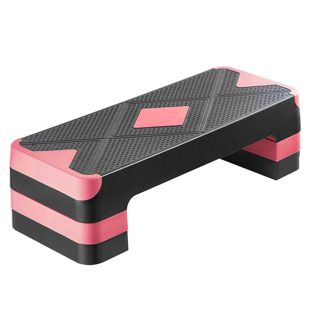Aerobic Exercise Step Platform Adjustable Workout Stepper 4 Riser Red