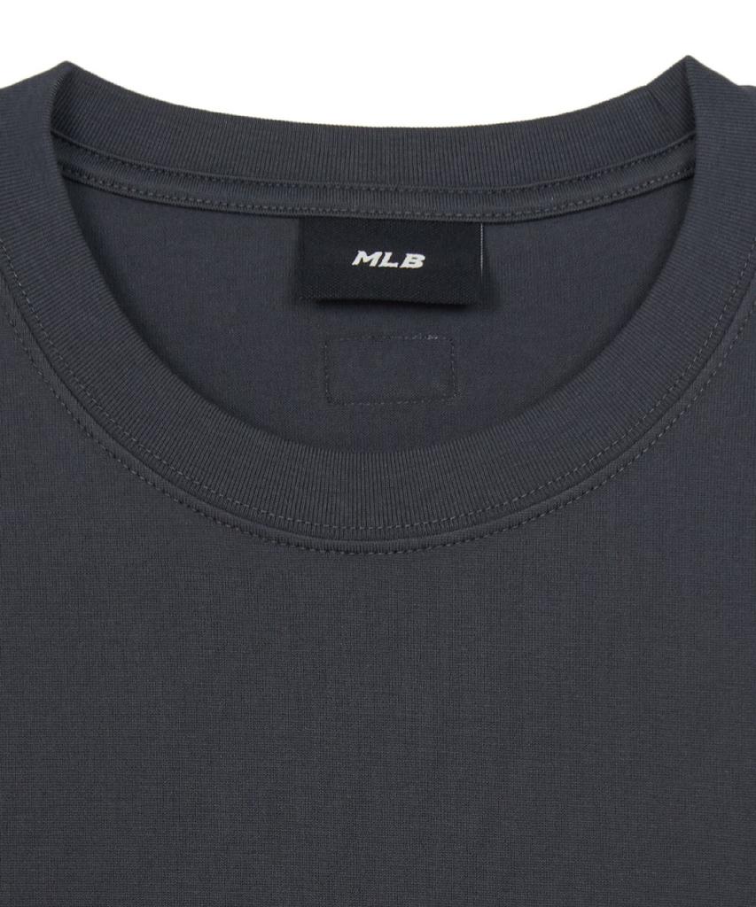 Emelbi Vintage Denim-Like Monogram Big Lux Oversized Short Sleeve T-Shirt Bos (D.Grey)