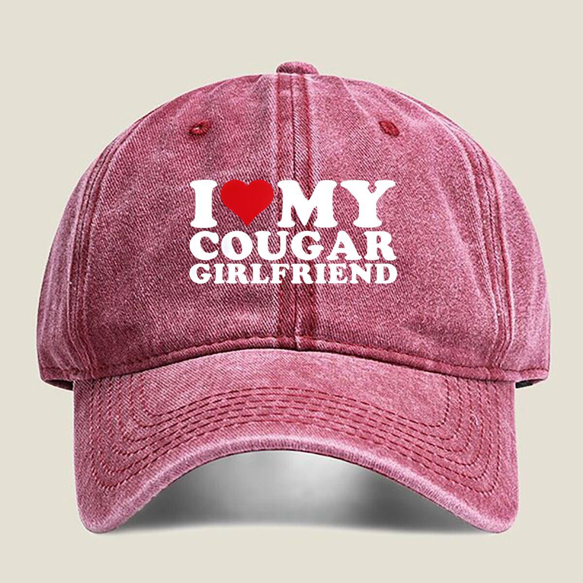 

Cougar Girlfriend Love Fashion Washed Baseball Cap Outdoor For Womens Unisex Female Beach Dad Hat Hip Hop One Size красный